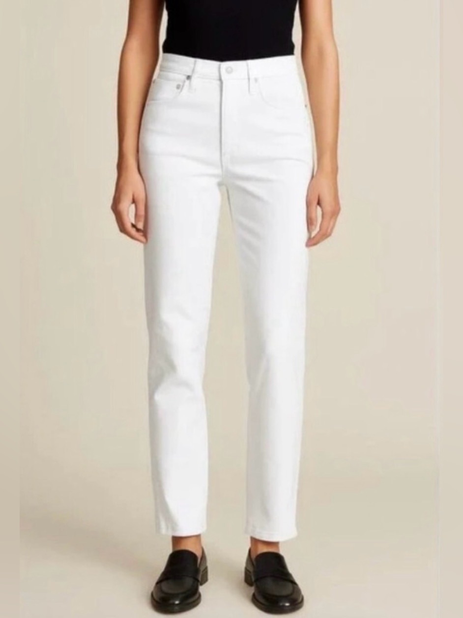 Frye High-Rise White Straight Jeans (14/32)